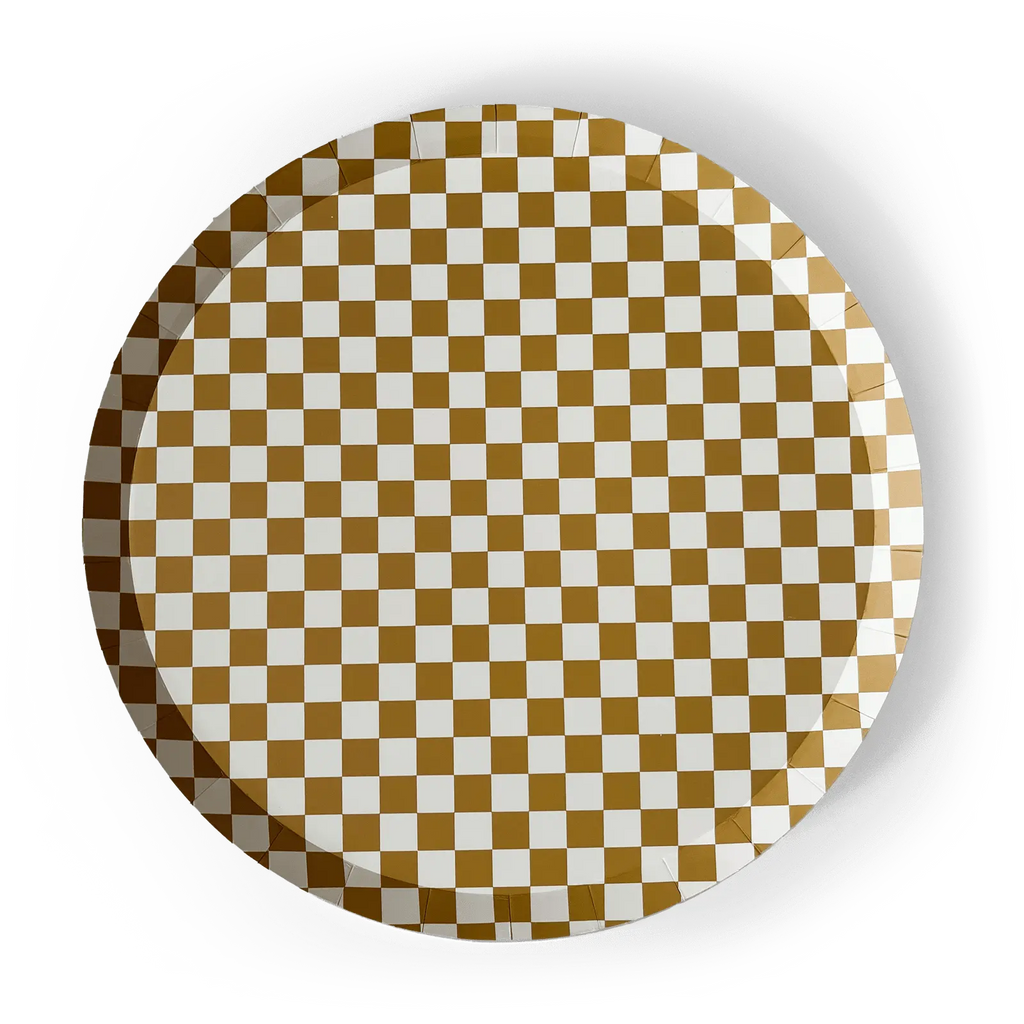 Premium Checkered Gold Matte Plate (8pcs)