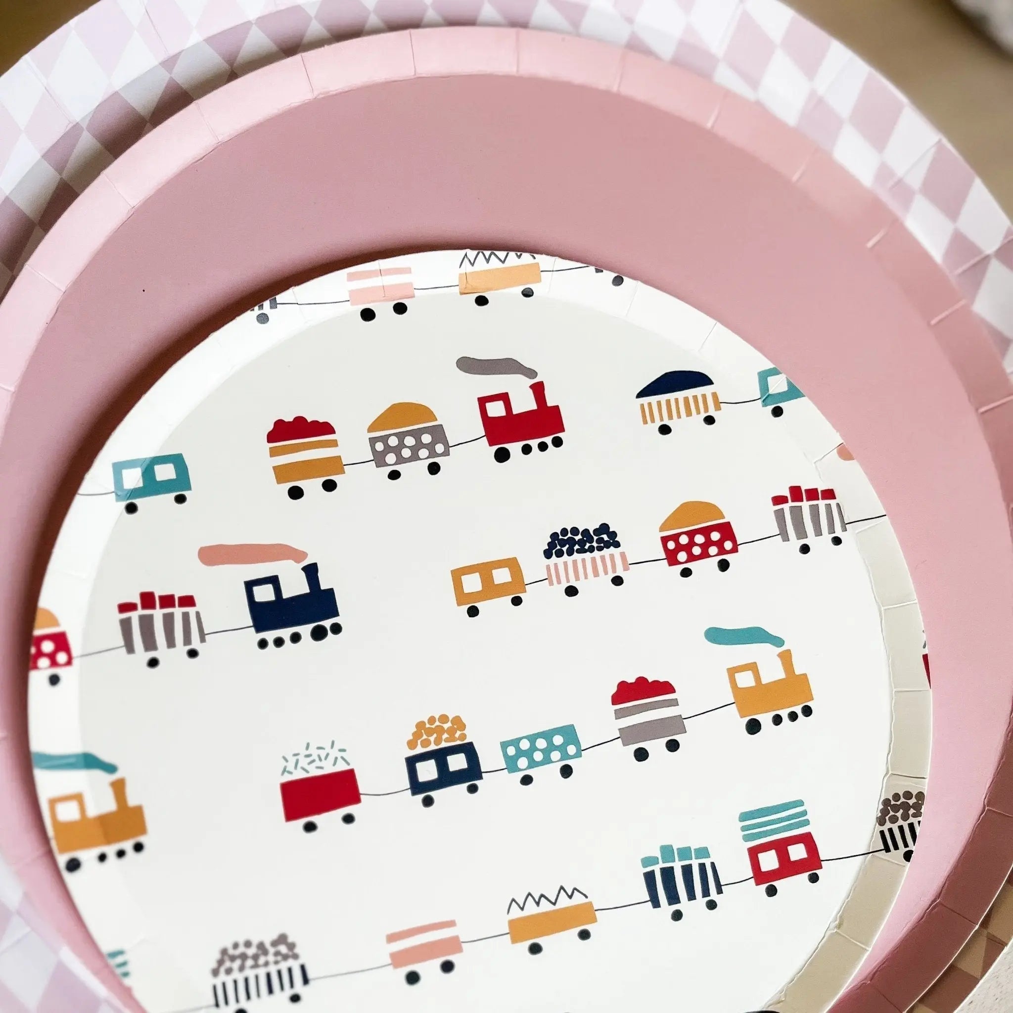 Premium Pink Bavarian Check Paper Party Plate (8pcs)