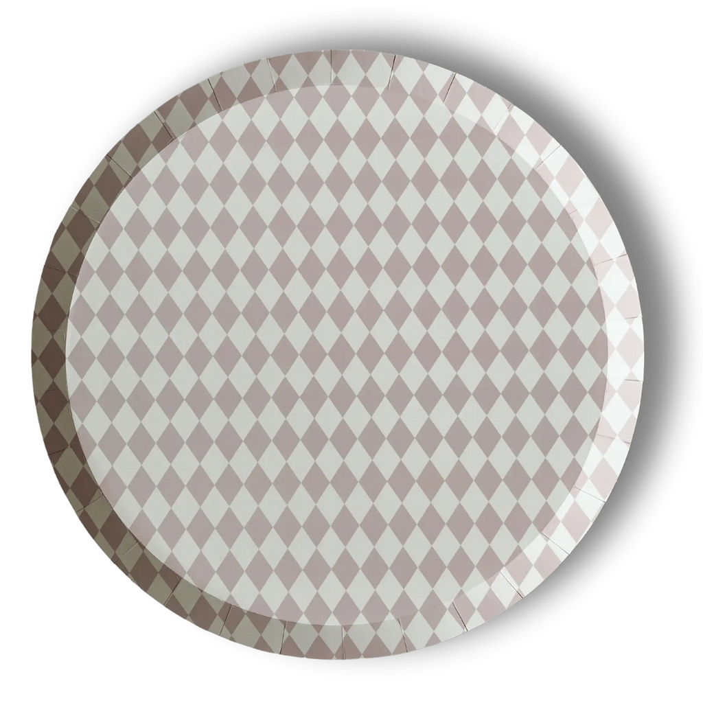 Premium Pink Bavarian Check Paper Party Plate (8pcs)