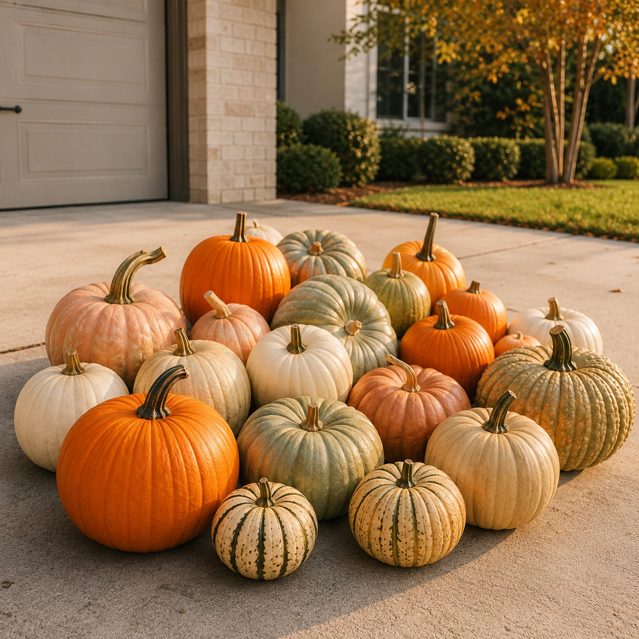 The Pretty Little Pumpkin Drop delivered in a driveway
