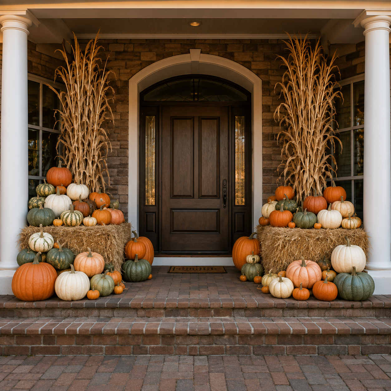 The Statement Porch grand fall styling package with oversized pumpkins
