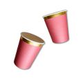 Red Cups with Gold Trim, 8 Pack