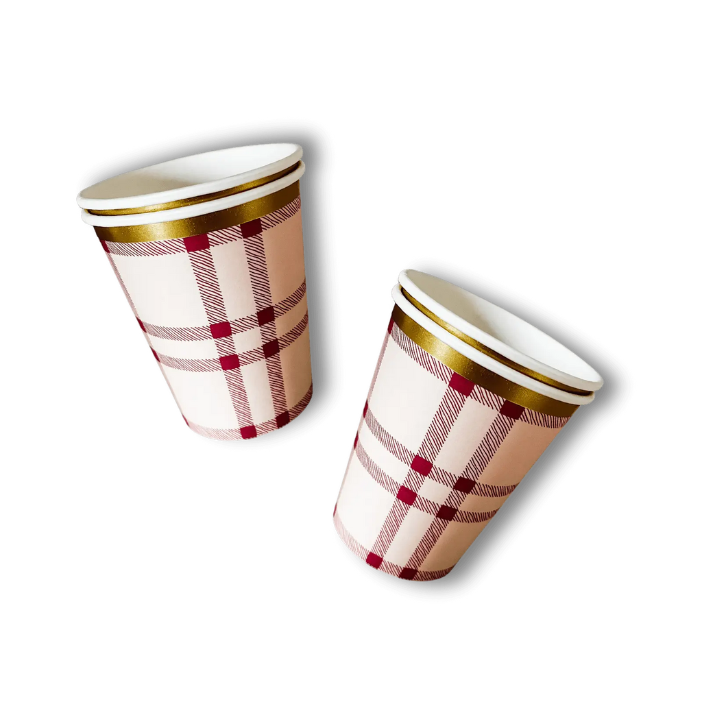 Red Plaid Cups