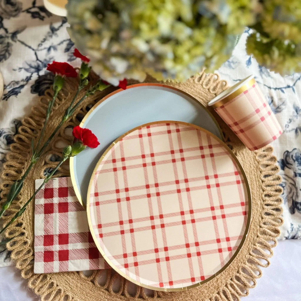 Red Plaid Cups