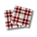 Red Plaid Small Disposable Paper Napkins (16pcs)