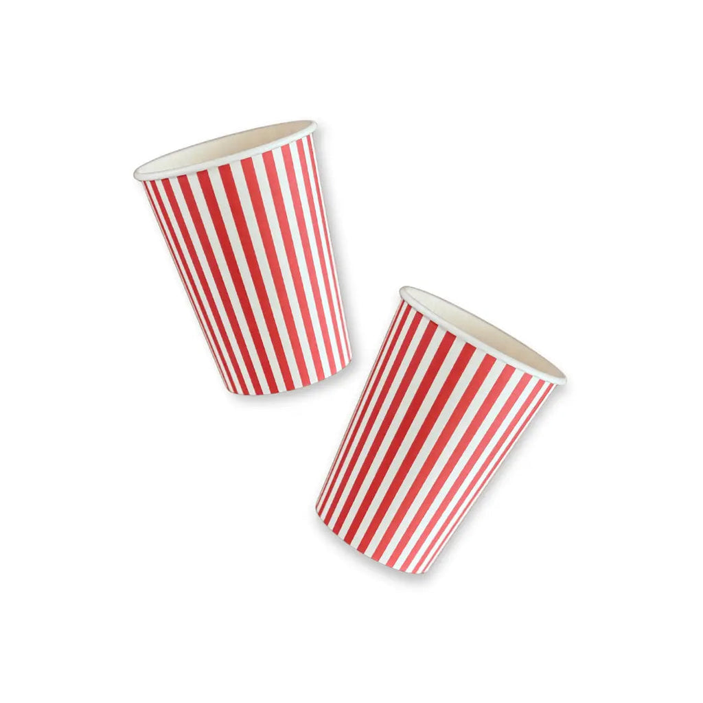 Red & White Candy Stripe Paper Cups (12pcs)