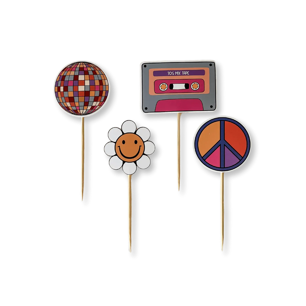 Retro Groovy Cupcake Toppers