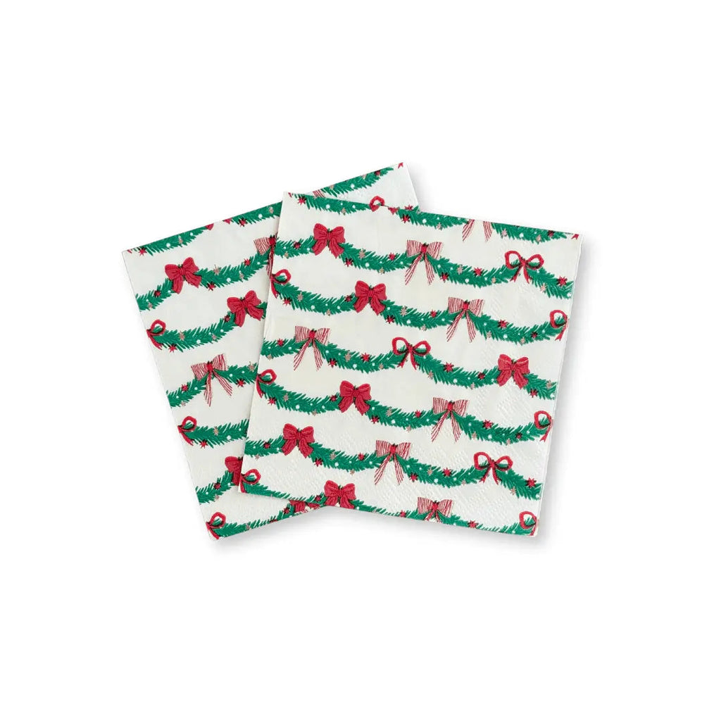 Ribbons & Cheer Gingerbread Bow Beverage Napkins (24pcs)