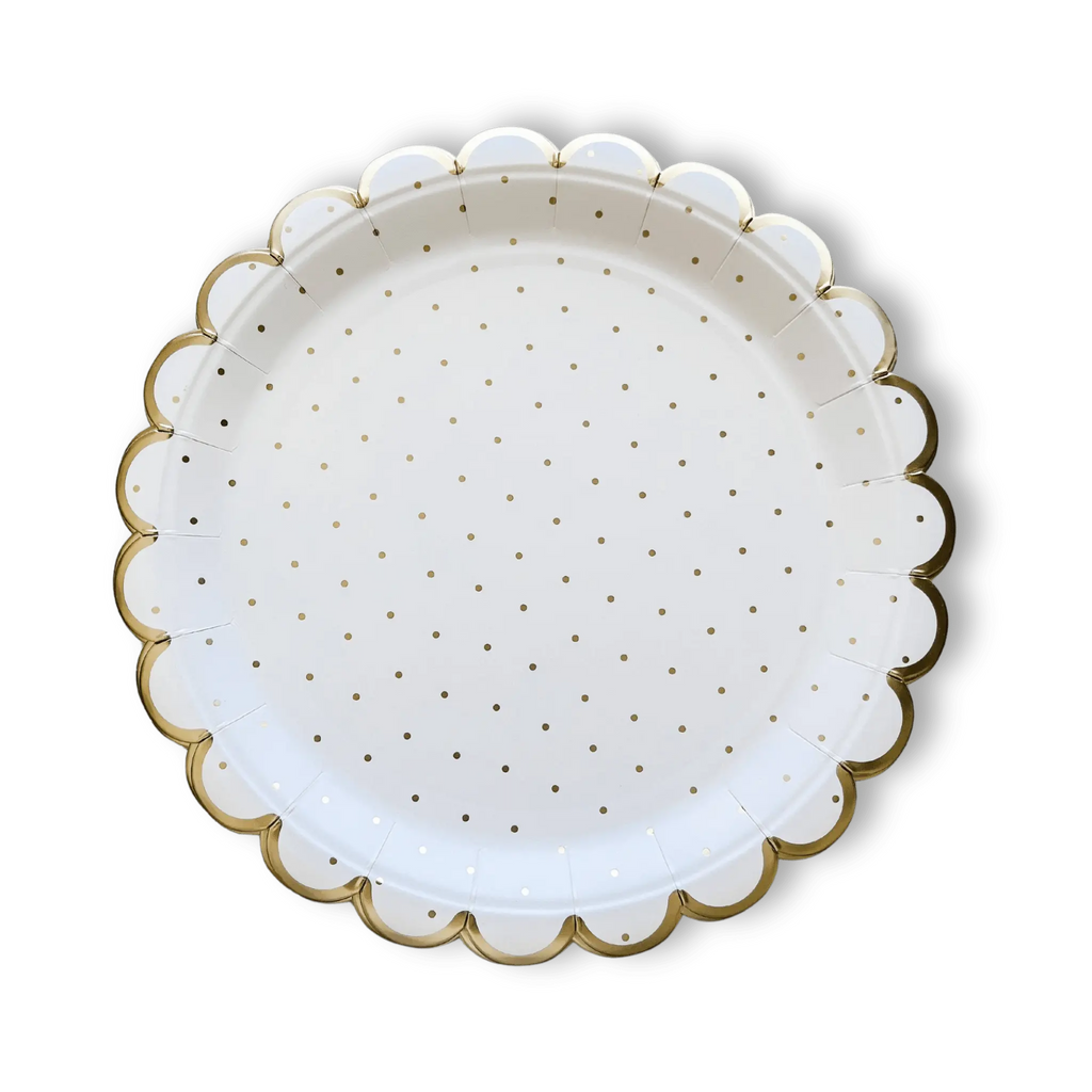 Scalloped Polka Dot Party Paper Plate (8pcs)
