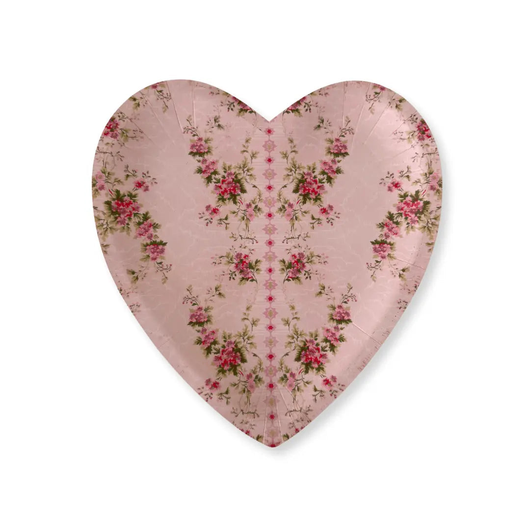 With Love Heart Shaped Plates, 12pcs